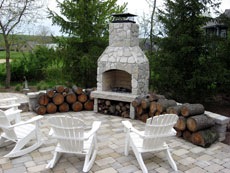a fireplace