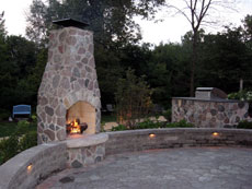 a fireplace