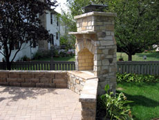 a fireplace